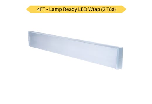 Lamp Ready Wrap Fixture 4ft 2 Lamp T8 Double End Bypass 120-277V