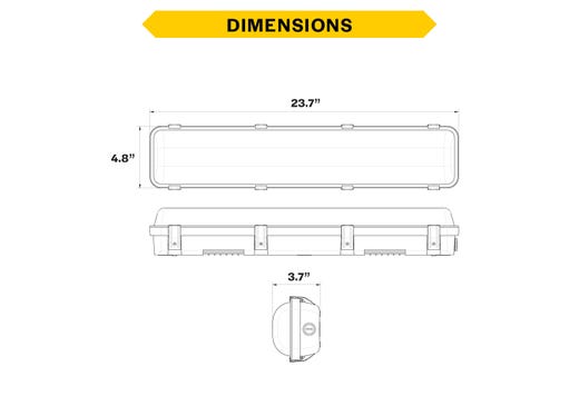 LED Controls Ready Linear Vaportight 2FT Selectable Lumen & CCT 2780-4083LM (20W-30W) 35K- 40K-50K 3.5mm Jack 120-277VAC with Suspended Chain Mount