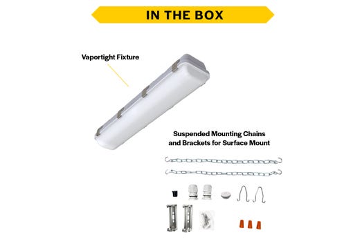 LED Controls Ready Linear Vaportight 2FT Selectable Lumen & CCT 2780-4083LM (20W-30W) 35K- 40K-50K 3.5mm Jack 120-277VAC with Suspended Chain Mount