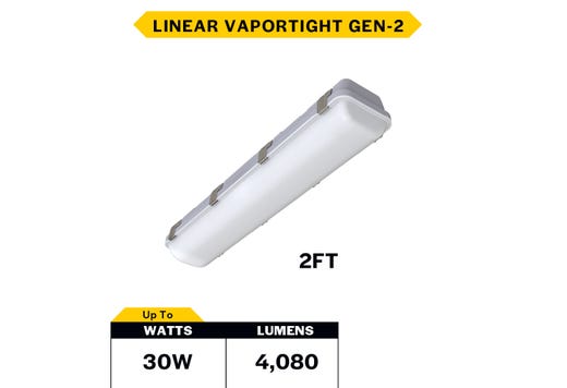 LED Controls Ready Linear Vaportight 2FT Selectable Lumen & CCT product image