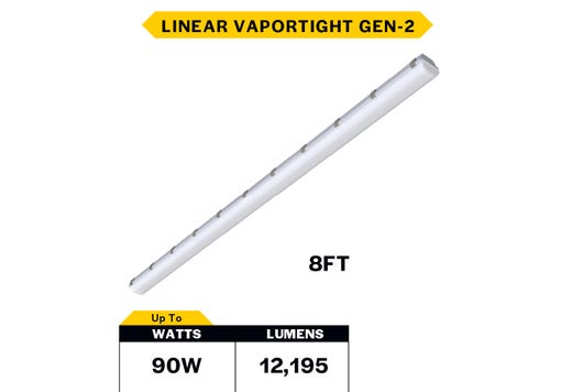LED Controls Ready Linear Vaportight 8FT Selectable Lumen & CCT lighting product image