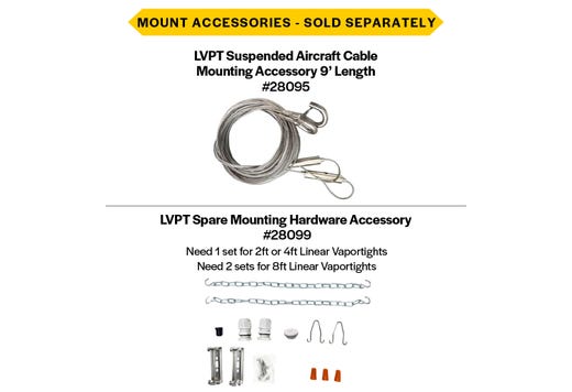 LED Controls Ready Linear Vaportight 4FT Selectable Lumen & CCT 5600-8172LM (40W-60W) 35K- 40K-50K 3.5mm Jack 120-277VAC with Suspended Chain Mount