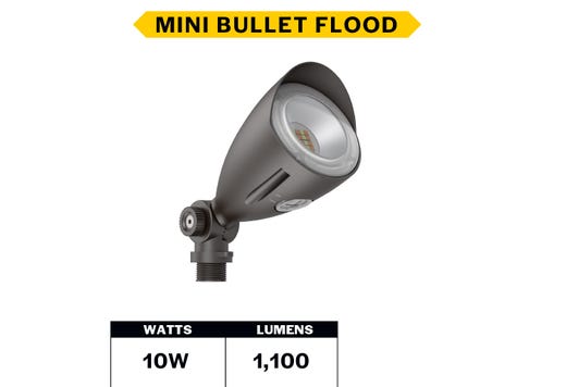 LED Mini Bullet Flood 10W CCT Selectable 3K-4K-5K 1000