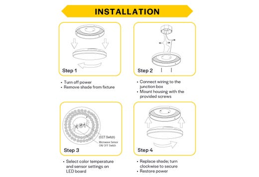 Flush Mount White Mushroom 13" Selectable CCT 27/30/35/40/50K 21W 1400LM 120V TRIAC Dimming Plastic Lens