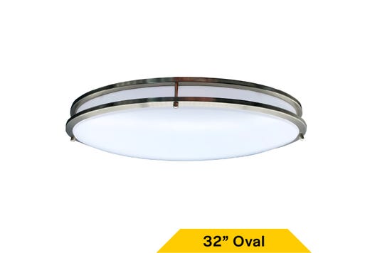Flush Mount Large Oval Brushed Nickel Double Ring 32" Selectable LED product