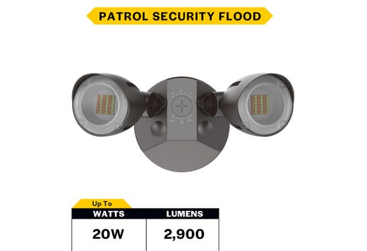 Patrol LED Security Flood Dual Heads NoMotion Sensor Lumen & CCT lighting product image