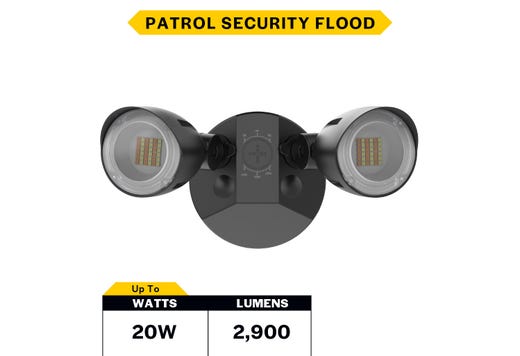 Patrol LED Security Flood Dual Heads NoMotion Sensor Lumen & CCT