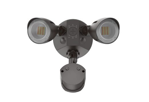 Patrol LED Security Flood Dual Heads with Motion Sensor-PC Lumen & CCT Selectable 10W-15W-20W 1300-2900lm 3K-4K-5K 120-277VAC Bronze Finish