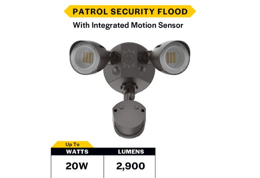 Patrol LED Security Flood Dual Heads with Motion Sensor-PC Lumen