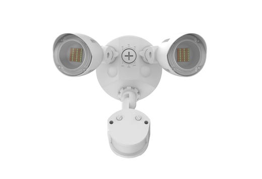 Patrol LED Security Flood Dual Heads With Motion Sensor-PC Lumen & CCT Selectable 10W-15W-20W 1300-2900lm 3K-4K-5K 120-277VAC White Finish
