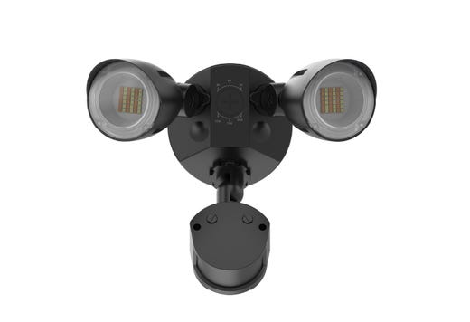Patrol LED Security Flood Dual Heads With Motion Sensor-PC Lumen & CCT Selectable 10W-15W-20W 1300-2900lm 3K-4K-5K 120-277VAC Black Finish