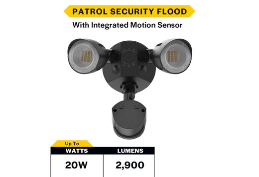 Patrol LED Security Flood Dual Heads With Motion Sensor-PC Lumen product image