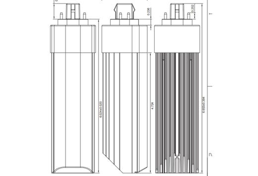 LED 4-Pin Plug-in 14.5W Horizontal 3500K Ballast Compatible Type A Dimmable