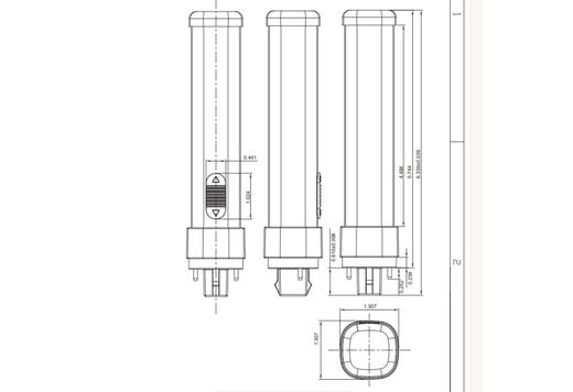 LED 2-Pin Plug-in 8.5W Horizontal Color Selectable 3000K-3500K-4000K Hybrid - Type A Magnetic Ballast + Type B Non-Dimmable
