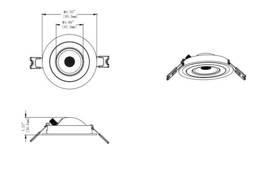 ProLED Select Direct Fit Gimbal Downlight 3in 6W 2700-5000K Color Selectable 90Deg Tilt Dimmable T20 JA-8