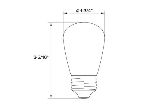 LED Filament Sign S14 Blue Bulb Medium (E26) Base 5W 200 Lumens Blue Dimmable Gen-4