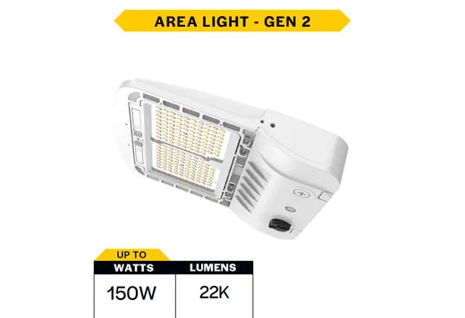 Sektor Area Light G2 Lumen Select (15,000-22,000), Field Adjust Type 3 (Installed) and 5 Lens, Color Select (3K-4K-5K), 120-277VAC, White, 3-Pin Receptacle with Shorting Cap, Z10 Sensor Base with Cover, 10KVA Surge Protection (100-120-150W)