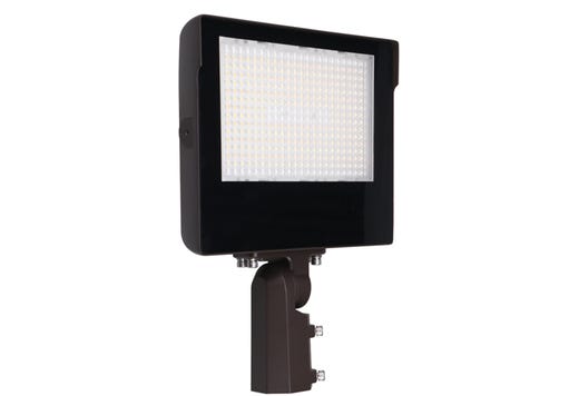 LED Sektor Floodlight Bronze with Lens Shift Technology Lumen Selectable (7800-14800Lm/60-80-100W) Color Selectable (3K-4K-5K) 120-277VAC 0-10V Dimming Adj Beam Angle 55 75 or 90 Deg 3Pin Receptacle Slip Fitter & Trunnion Mount