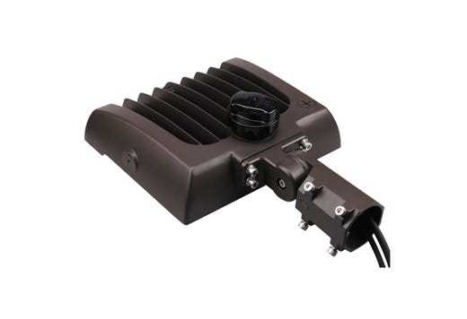 LED Sektor Floodlight Bronze with Lens Shift Technology Lumen Selectable (13000-22200Lm/100-125-150W) Color Selectable (3K-4K-5K) 120-277VAC 0-10V Dimming Adj Beam Angle 55 75 or 90 Deg 3Pin Receptacle Slip Fitter & Trunnion Mount