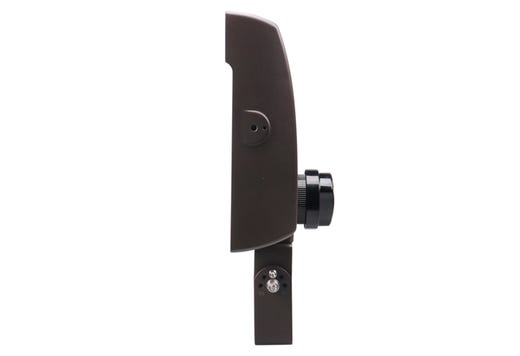 LED Sektor Floodlight Bronze with Lens Shift Technology Lumen Selectable (13000-22200Lm/100-125-150W) Color Selectable (3K-4K-5K) 120-277VAC 0-10V Dimming Adj Beam Angle 55 75 or 90 Deg 3Pin Receptacle Slip Fitter & Trunnion Mount