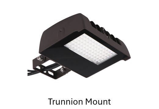 LED Sektor Floodlight Bronze with Lens Shift Technology Lumen Selectable (1950-4440Lm/15-20-30W) Color Selectable (3K-4K-5K) 120-277VAC 0-10V Dimming Adj Beam Angle 55 75 or 90 Deg Integrated On/Off Photocell - Knuckle & Trunnion Mount