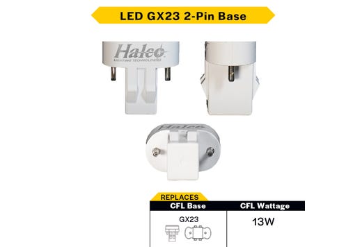 LED Single Tube Horizontal Plug-In Lamp GX23 2-Pin Base 3000K-3500K-4000K-5000K 5.5 Watt (13W Equivalent) Hybrid Type A (Magnetic Ballast) - Type B, Non-Dimmable