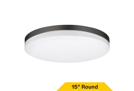 Flush Mount Black Trim Slim Drum 15" Selectable CCT LED product