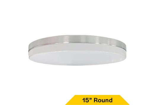 Flush Mount Brushed Nickel Trim Slim Drum 15" Selectable CCT