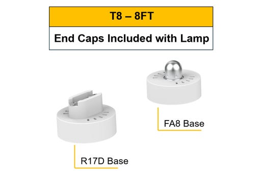 LED T8 96in Color Selectable 3000K-6500K Double Ended Type B (Bypass) Lumen Selectable (3500-4400-5500/24W-32W-40W) with FA8 and R17D End Caps Non-Dimmable (DLC Listed for FA8 only)
