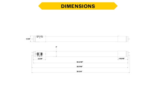 LED T8 Hybrid Linear Tube 36in 12W Color Selectable 30K-35K-40K-50K-65K Type A-B DuoConnect 120-277V 1560 Lumens 50000 hours Medium Bi-Pin (G13) Base PET Coated Glass 83 CRI