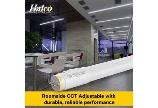 LED T8 Hybrid Linear Tube 24in 8W Color Selectable 30K-35K-40K-50K-65K Type A-B DuoConnect 120-277V 1040 Lumens 50000 hours Medium Bi-Pin (G13) Base PET Coated Glass 83 CRI