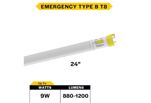LED T8 Emergency Linear Tube 24in Type B with 90 min Battery lighting product image