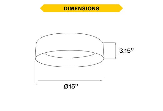 Flush Mount Anti-Glare Thick Black Ring with Gold Inner Reflector 14" Selectable CCT 27/30/35/40/50K 21W 1400LM 120V TRIAC Dimming Plastic Lens