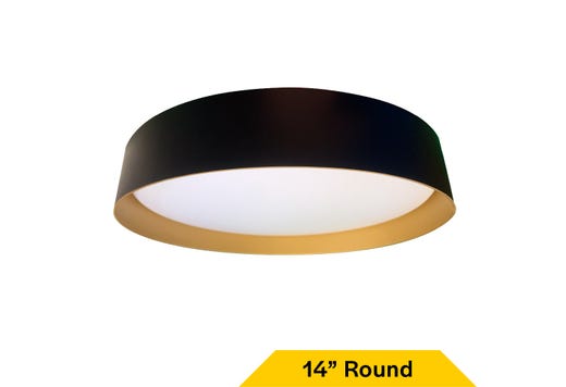 Flush Mount Anti-Glare Thick Black Ring with Gold Inner Reflector product image