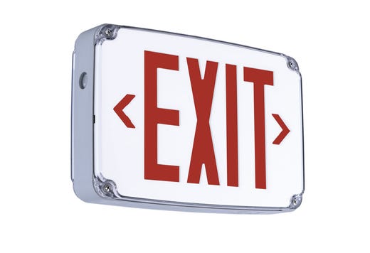 Emergence LED Wet Cold Location Exit Sign Red Legend Universal lighting product image