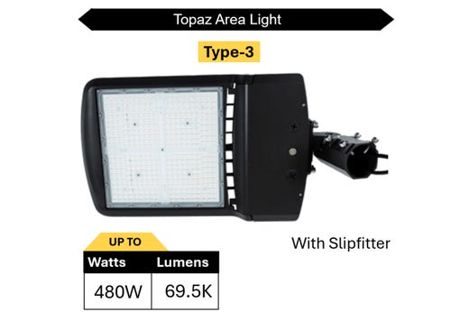 Area Light Power & Color Selectable Type 3 Slipfitter Bronze