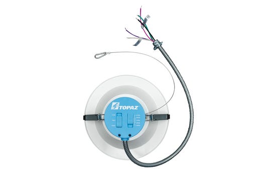 Topaz Commercial Downlight 10in Power & 5-CCT Select (20-25-36W to 3500lm) Integrated Driver Smooth Trim 90CRI Dimmable Spring Clips