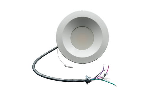 Topaz Commercial Downlight 10in Power & 5-CCT Select (20-25-36W to 3500lm) Integrated Driver Smooth Trim 90CRI Dimmable Spring Clips