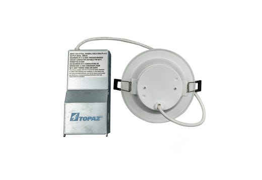 Topaz Commercial Canless Downlight 4in Power & 5-CCT Select (6-9-12W to 1100lm) Remote Driver Smooth Trim 90CRI Dimmable Spring Clips