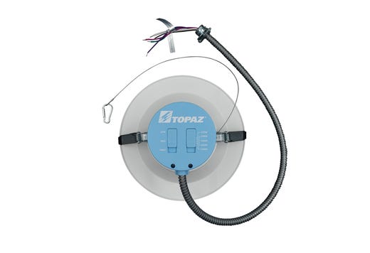 Topaz Commercial Downlight 8in Power & 5-CCT Select (15-20-26W to 2500lm) Integrated Driver Smooth Trim 90CRI Dimmable Spring Clips