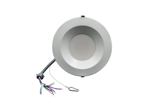 Topaz Commercial Downlight 8in Power & 5-CCT Select (15-20-26W to 2500lm) Integrated Driver Smooth Trim 90CRI Dimmable Spring Clips