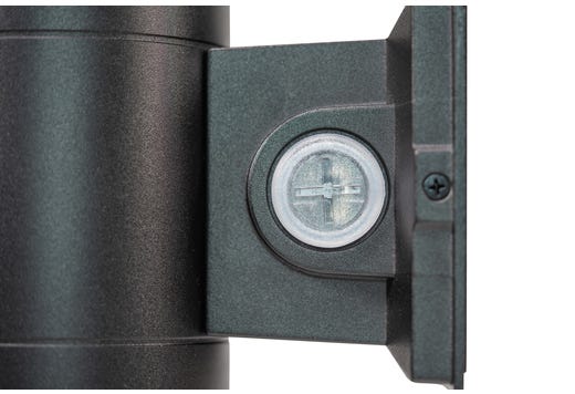 Topaz LED Black Up/Down/Both Wall Mount Cylinder Light Power & 5-CCT Select (12-16-20W) 1140-1900lm Dimmable Indoor/Outdoor PC