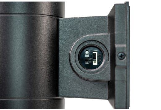 Topaz LED Black Up/Down/Both Wall Mount Cylinder Light Power & 5-CCT Select (12-16-20W) 1140-1900lm Dimmable Indoor/Outdoor PC