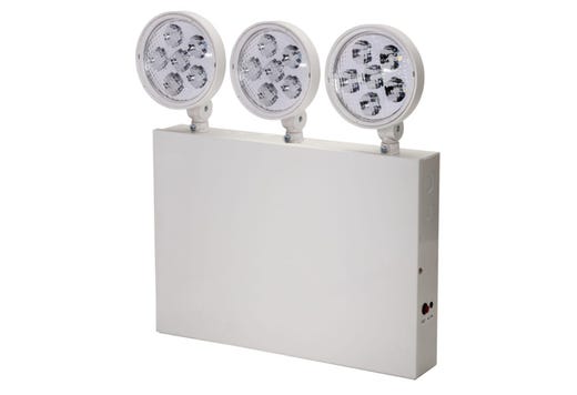LED White Steel Emergency Unit NYC Approved Adjustable 3-Head