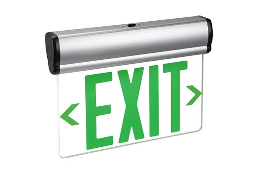 LED Edgelit Exit Mirror Green Legend Double Face Aluminum Housing lighting product image
