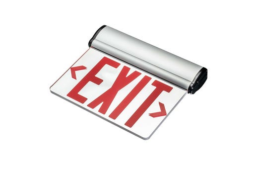 LED Mirrored Edgelit Exit Red Legend Aluminum Housing Double Face product image