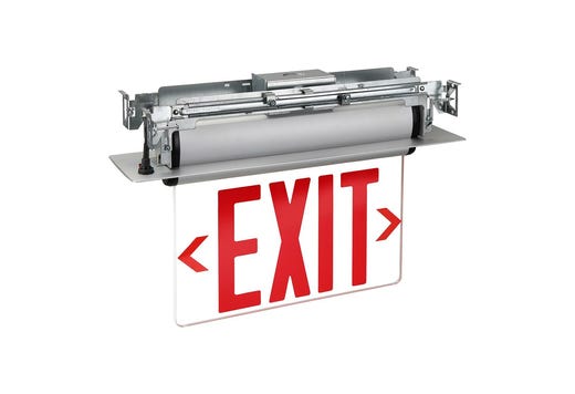 LED Clear Edgelit Exit Red Legend Single Face Aluminum Housing LED product
