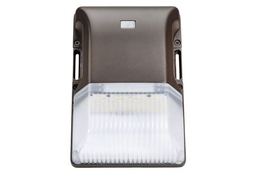 Topaz LED Compact Wallpack Bronze 15W 3-CCT Select 1875lm 0-10V Dim with integrated PC