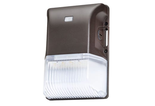 Topaz LED Compact Wallpack Bronze 15W 3-CCT Select 1875lm 0-10V Dim with integrated PC