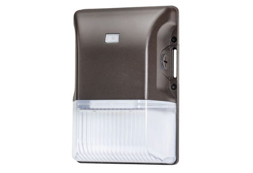 Topaz LED Compact Wallpack Bronze 15W 3-CCT Select 1875lm 0-10V Dim with integrated PC